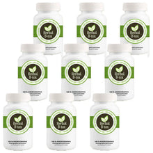 Charger l'image dans la galerie, L'image présente une collection de dix flacons de compléments alimentaires à base d'Andrographis paniculata, étiquetés "Herbal D-tox". Chaque flacon contient 100 gélules de 500 mg chacune. Les flacons sont disposés en trois rangées, avec trois flacons dans la rangée du haut, quatre dans celle du milieu, et trois dans celle du bas. Les étiquettes mettent en avant le caractère 100 % naturel du produit et ses bienfaits potentiels pour la santé. Cette présentation suggère que le produit est disponible en quanti