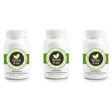 Charger l'image dans la galerie, L'image montre trois flacons de compléments alimentaires à base d'Astragale (Astragalus membranaceus), étiquetés "Herbal D-tox". Chaque flacon contient 100 gélules de 500 mg. Le produit est présenté comme 100 % naturel, mettant en avant ses bienfaits pour la santé. Les flacons sont disposés côte à côte, soulignant la disponibilité du produit en quantité multiple.