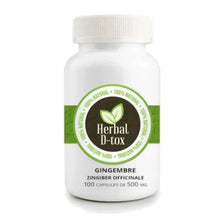 Charger l'image dans la galerie, Zingiber Officinale (Gingembre) - Boite de 100 capsules de 500mg MARQUE  Herbal D-tox