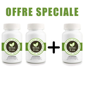 2+1  OFFERTE - Artemisia Annua L (Artémisinine / Armoise) 100% - 100 x 500mg
