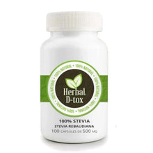Charger l'image dans la galerie, Stévia (Stevia Rebaudiana) - Boite de 100 capsules de 500mg marque Herbal D-tox