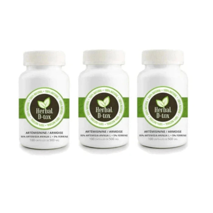 3 boites de 100 capsules d'artemisinine de marque Herbal D-tox