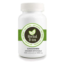 Charger l&#39;image dans la galerie, Zingiber Officinale (Gingembre) - Boite de 100 capsules de 500mg - Herbal D-tox 