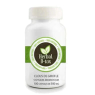 Boite de 100 capsules 500mg produit Herbal D-tox Syzygium aromaticum (Clous de Girofle) 