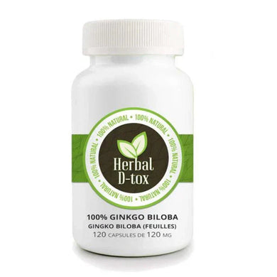 Dtox naturel : 120 gélules de Ginkgo Biloba feuilles pour mémoire et circulation